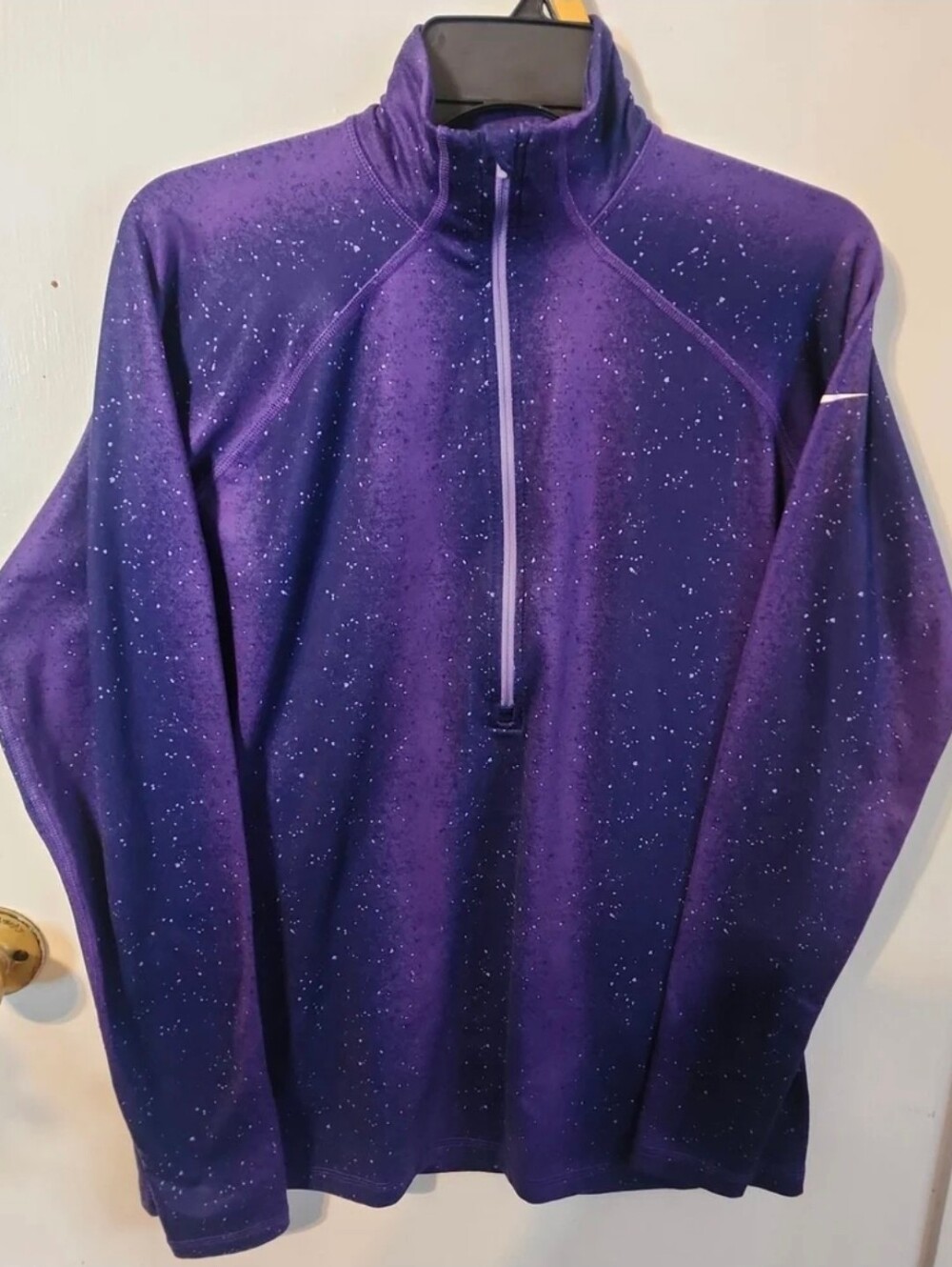 Nike 1/4 Zip Purple Speckled Starry Night Athletic Wear Sweatshirt Jacket XL